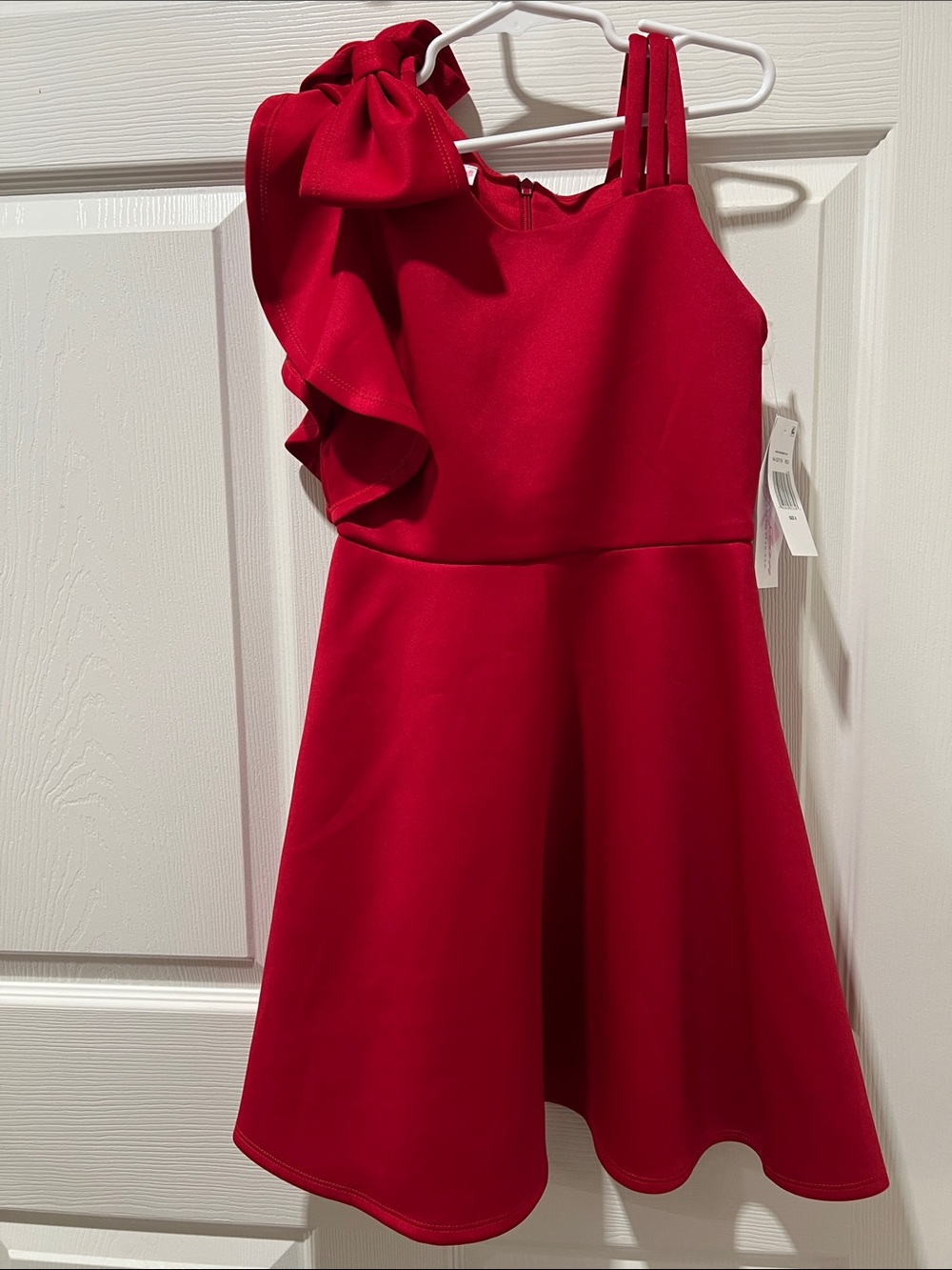 Bonnie Jean Red One-Shoulder Ruffle Fit-and-Flare Dress